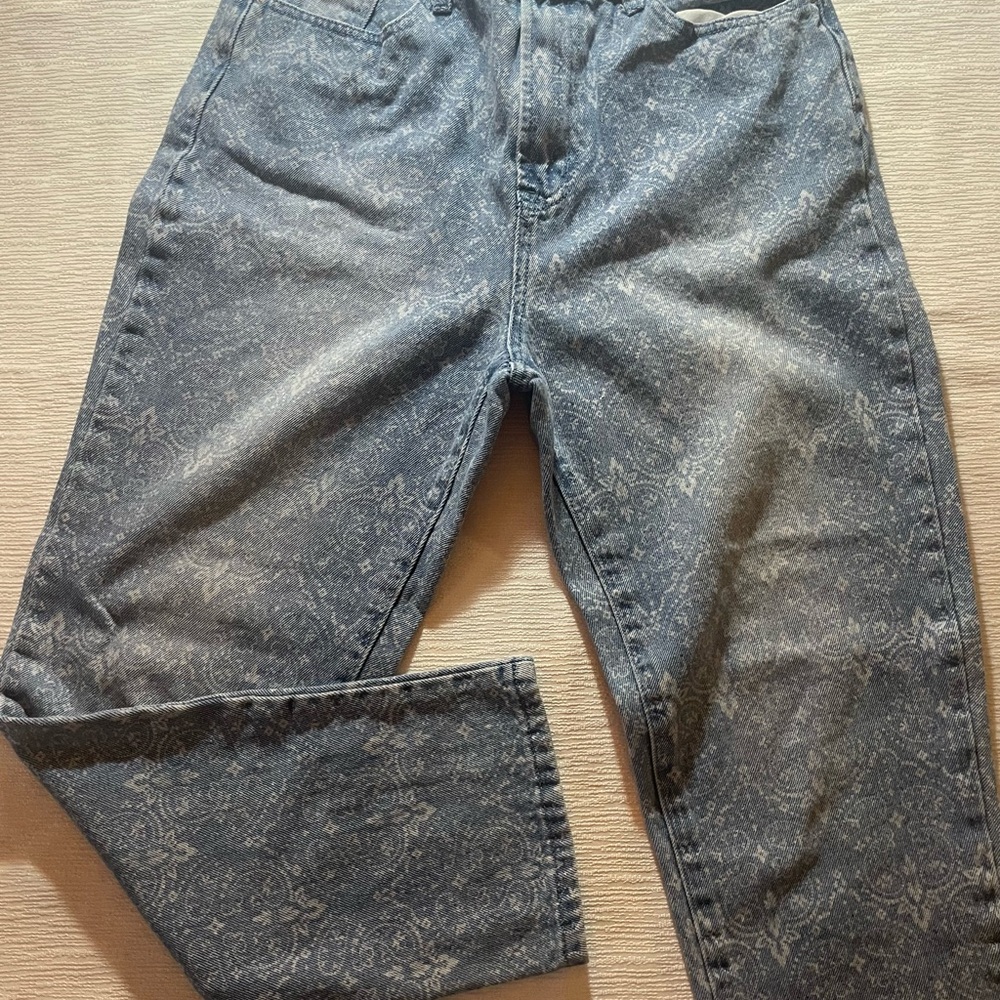 SALE! Women's High Rise Patterned Jeans - Blue